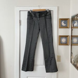 Vintage Guess Collection Gray Pinstripe Dress Pants Low Rise 33"